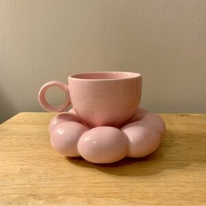 Pink Mug With Cloud Saucer